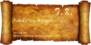 Takács Kinga névjegykártya